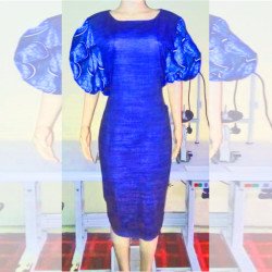 Ruffpuff short sleeve casual ladies gown